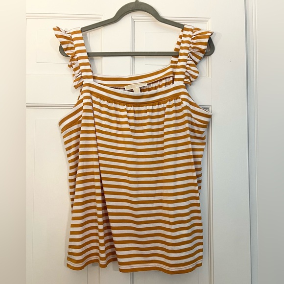Michael Kors Tops - MK striped ruffle tank top